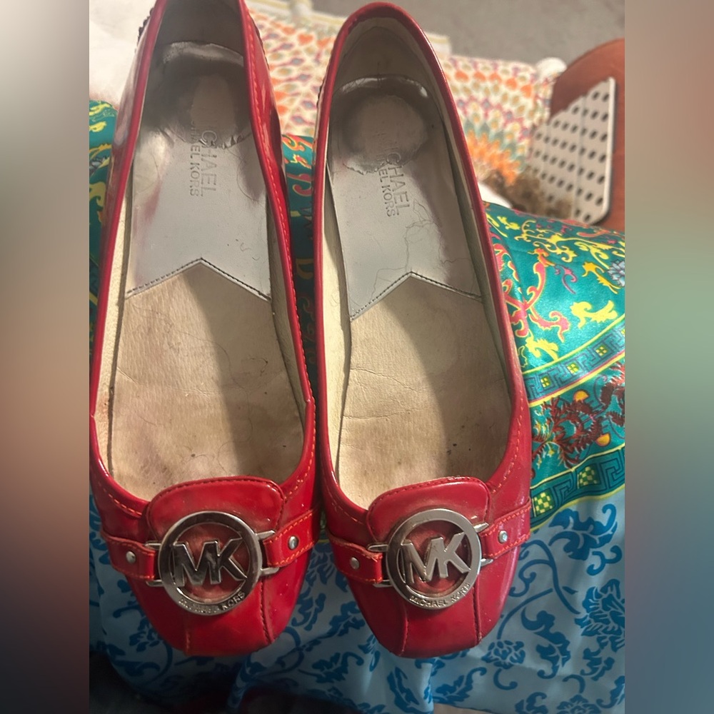 Michael Kors Red Patent Leather Flats
